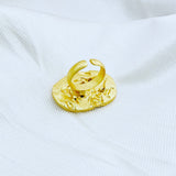 Gold plated uneven form adjustable Handcrafted Ring 