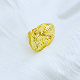 Gold plated uneven form adjustable Handcrafted Ring 